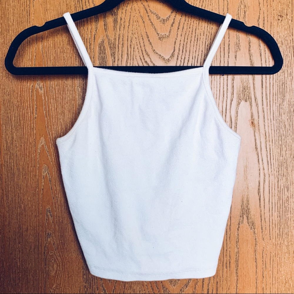 White knit crop top